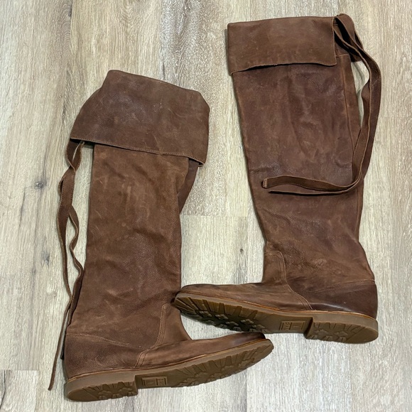 Frye Celia Over The Knee Boots Leather Fold over Size 10B Boho Western - Picture 10 of 12